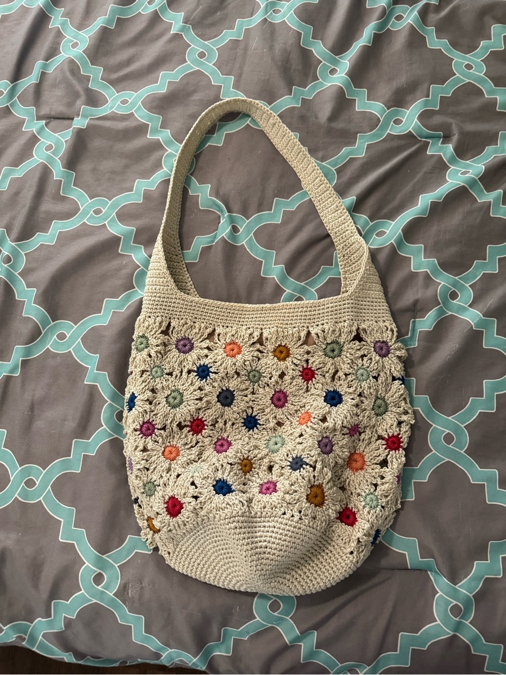 EEUC❤️THE SAK❤️120 Hobo Crochet - Natural Multi Flower Bag - Picture 5 of 11